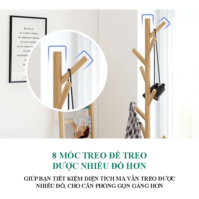 Giá Treo Đồ, Cây Treo Quần Áo Gỗ Phong Cách Hàn Quốc Decor Phòng Xinh PAPAA.HOME