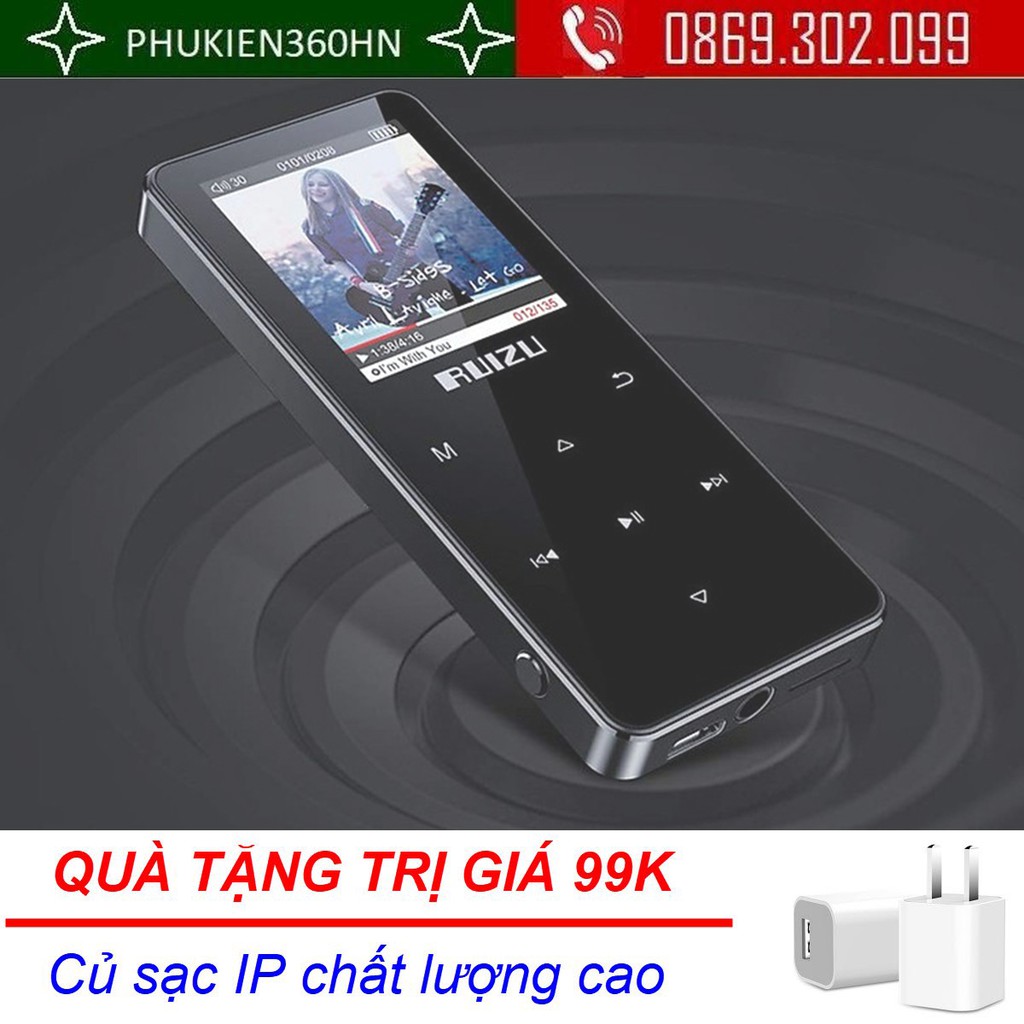 (Quà tặng 99k) Máy nghe nhạc RUIZU D51 Bluetooth 5.0 Lossless Loa ngoài, Màn cong 1,5D Hàng chính hãng