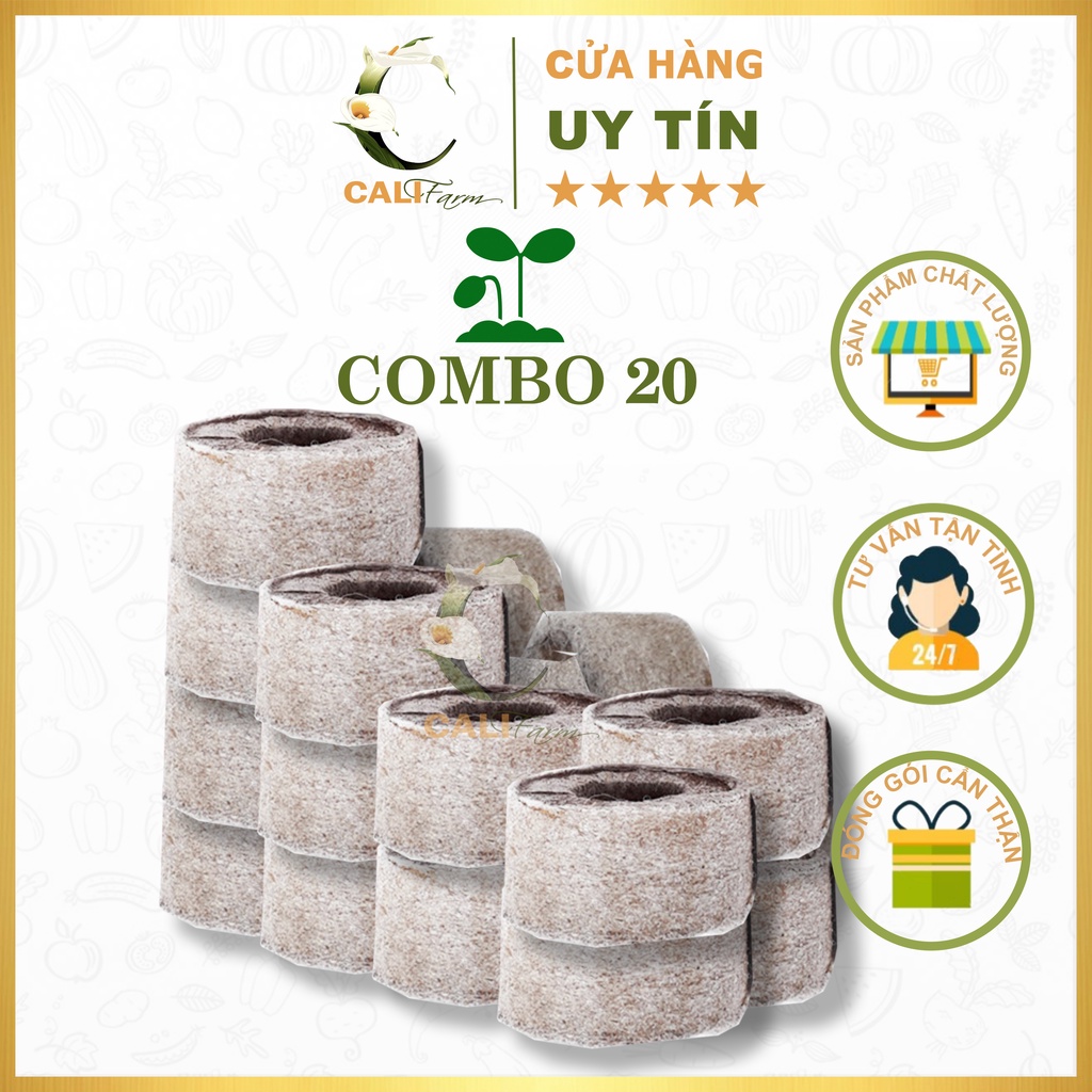 [ TẶNG 2 VIÊN ] Combo 20 Viên Nén Xơ Dừa Ươm Hạt Giống