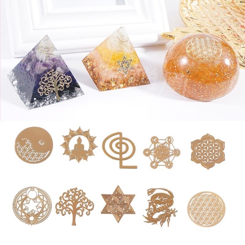 Sticker trang trí resin orgonite kích thước 2cm và 6cm