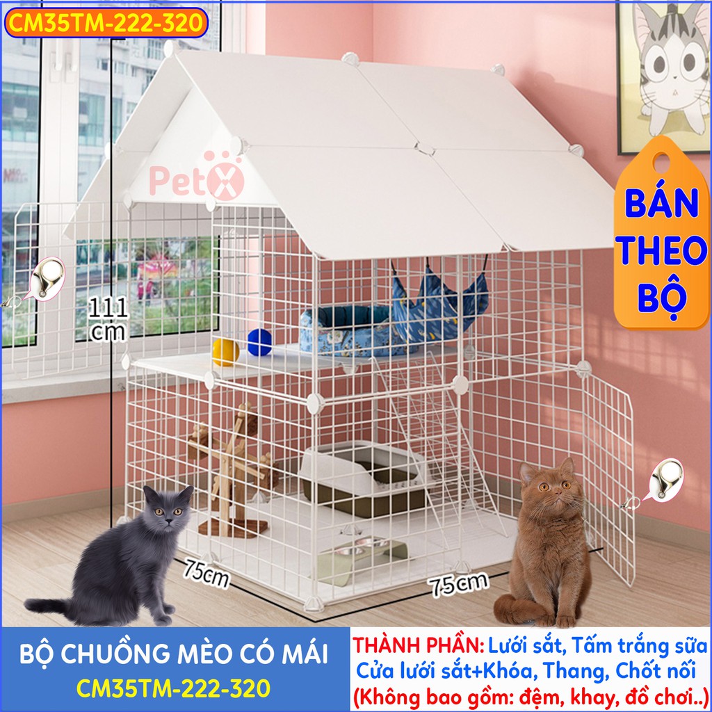 Chuồng mèo 2 tầng, 3, 4 tầng giá rẻ đẹp lắp ghép đa năng đơn giản với lưới sắt sơn tĩnh điện nuôi thú cưng, thỏ, bọ