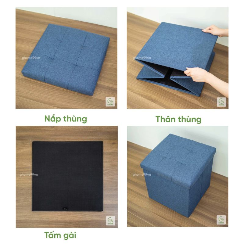 0Ghế đựng đồ đa năng Ghome hộp đựng quần áo, ghế hộp sofa, thùng đựng đồ