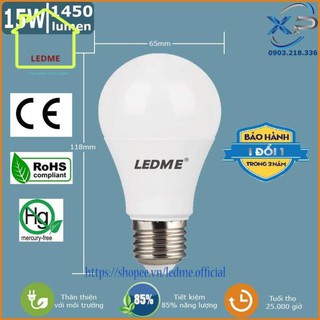 Bóng đèn Led Ledme 15W Tiêu chuẩn châu Âu Siêu sáng tiết kiệm  an toàn cho người và môi trường