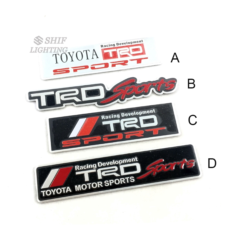 1 x Aluminum TRD SPORT TOYOTA Logo Car Auto Decorative Rear Emblem Badge Sticker Decal For TOYOTA