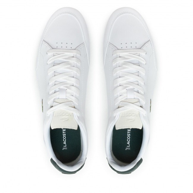 Giày sneakers trắng Lacoste nam chính hãng, giày da thật nam cá sấu màu trắng - Size 42