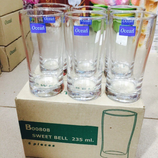 Bộ 6 Cốc Cà Phê Đá Thủy Tinh Ocean Sweet Bell – B00808 – 235ml