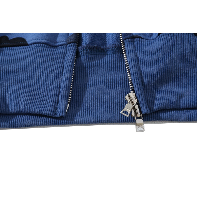 Áo khoác sweater cotton họa tiết rằn ri BAPE ape màu sắc nổi bật dễ phối đồ có mũ trùm đầu 6767