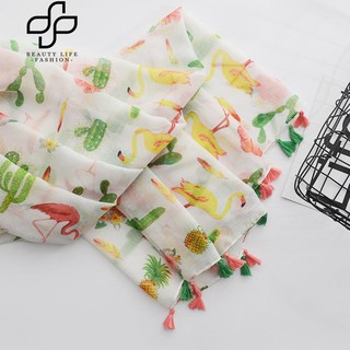 Khăn choàng cổ lụa hoạ tiết hồng hạc