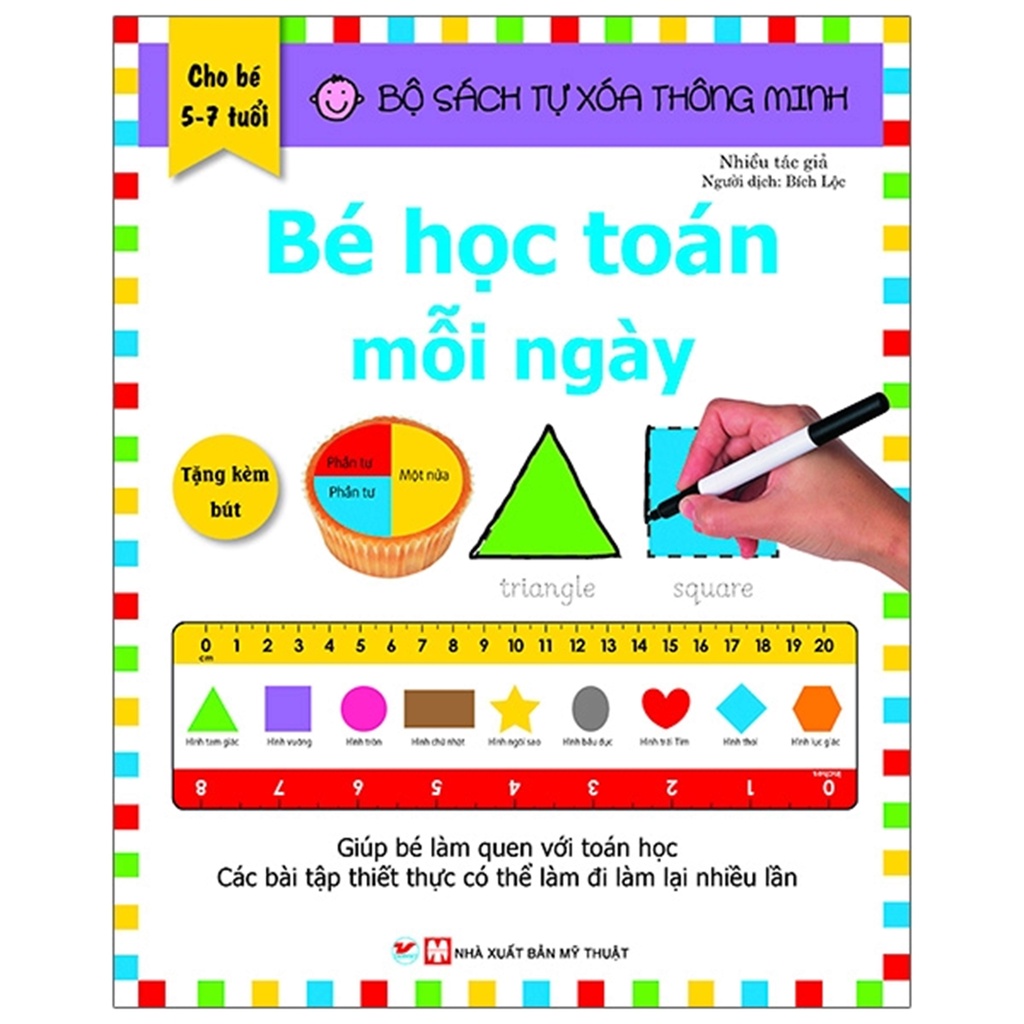 Sách tân Việt - Bộ Sách Tự Xóa Thông Minh - Bé Học Toán Mỗi Ngày (5 -7 Tuổi)