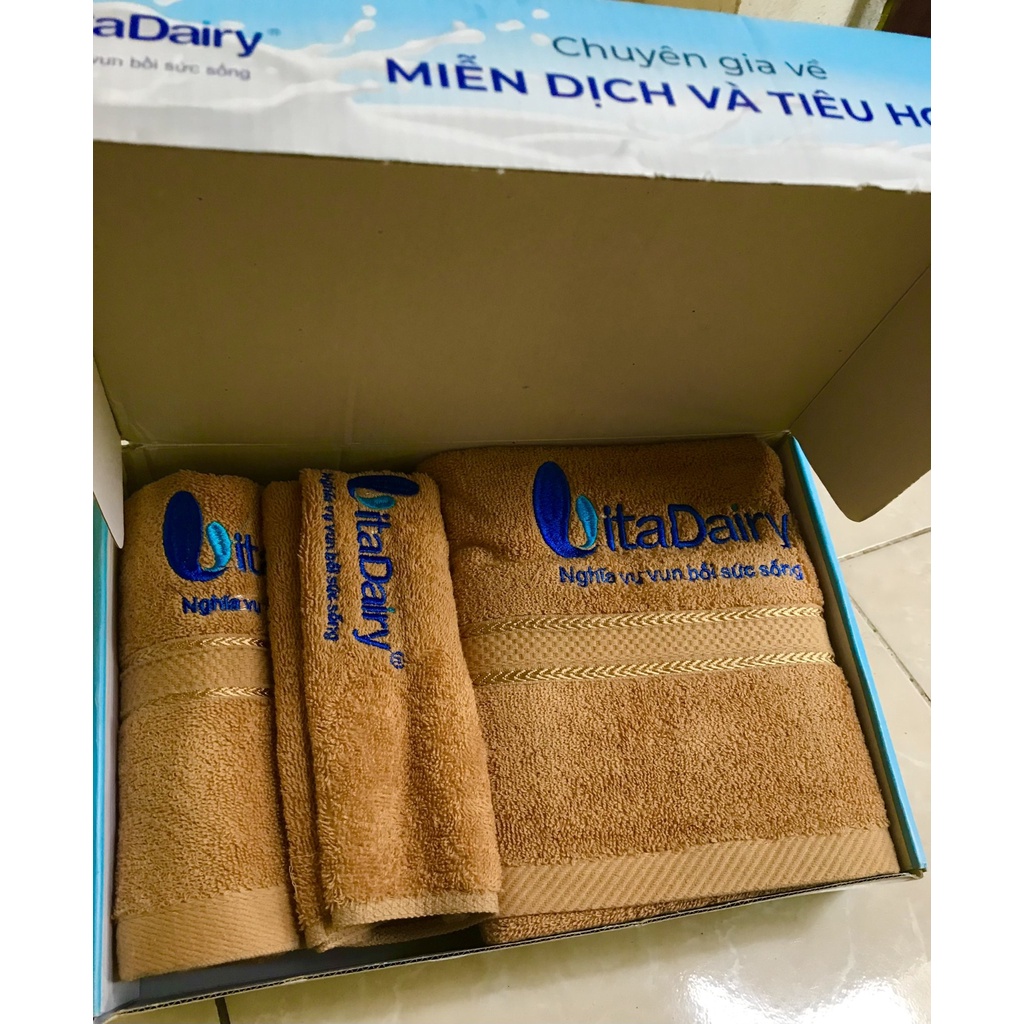Bộ 3 khăn Tắm Cao Cấp quà VITADAIRY