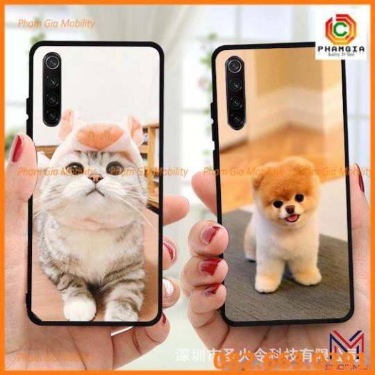 Ốp lưng cường lực cho các máy Realme C3 hình chó mèo cute