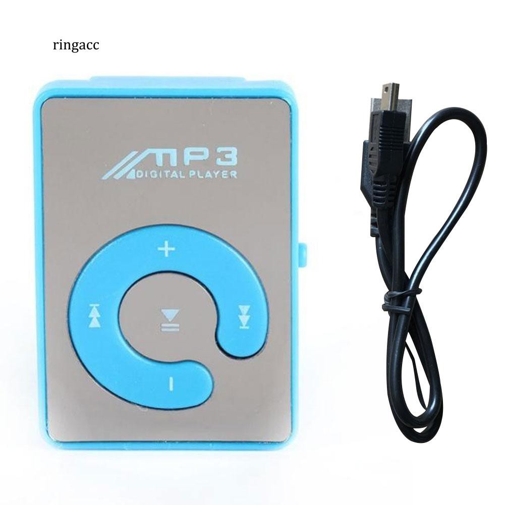 Máy nghe nhạc MP3 có kẹp mini hỗ trợ thẻ nhớ Micro SD 4.3x2.9x1.7cm kèm cáp sạc và truyền dữ liệu