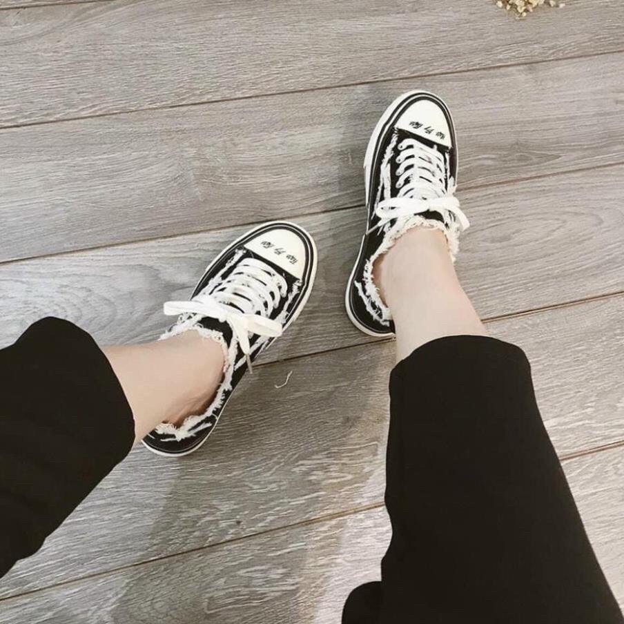 Giày thể thao nữ sneaker cổ thấp chất vải xước phong cách Hàn quốc năng động
