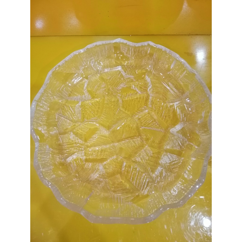 Bộ đĩa và tô pha lê nội địa Nhật dày đẹp, đĩa size 27cm, cao 5cm, tô size 18cm, cao 5cm (mã 921)