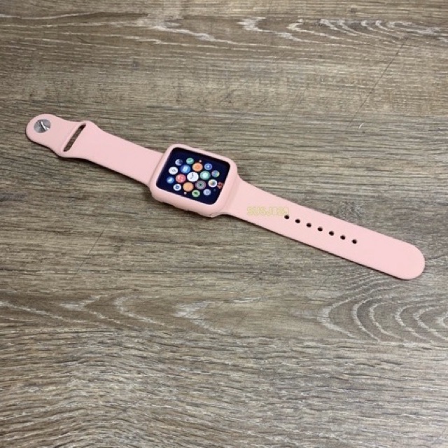 Combo dây cao su ốp apple watch (có xanh pine green mới)