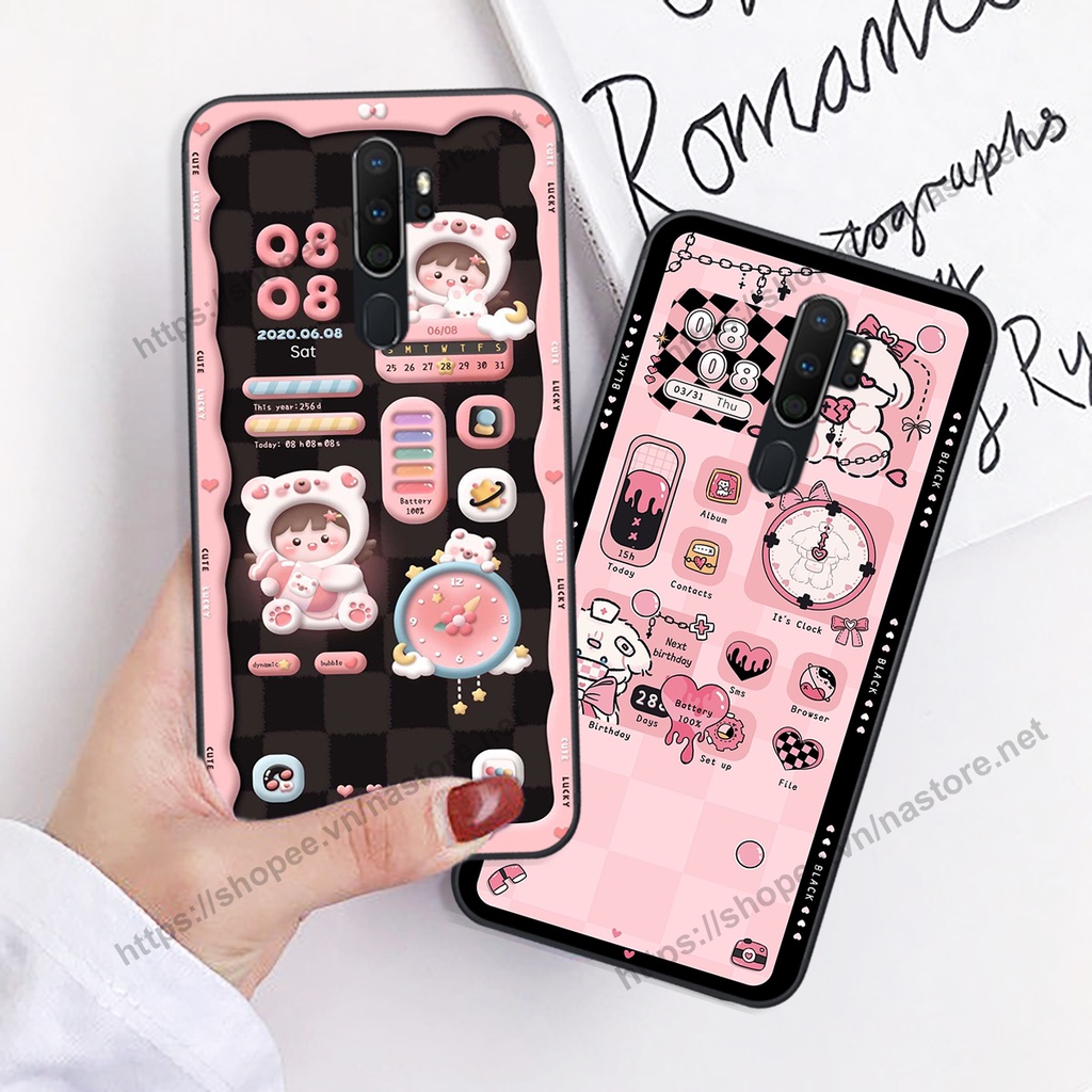 Ốp lưng Oppo A5 2020 / A9 2020 gấu, đồng hồ dễ thương cute giá rẻ