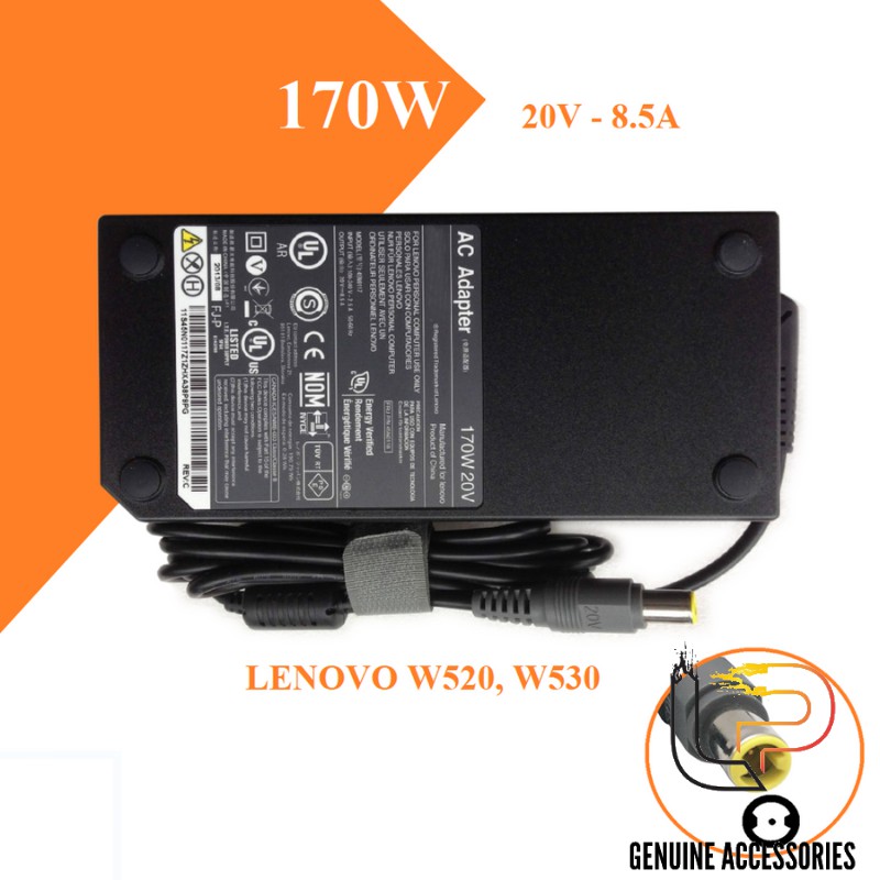 BỘ SẠC LAPTOP LENOVO 20V - 8.5A - ADAPTER LENOVO 20V - 8.5A (LENOVO IBM THINKPAD W520 W530)