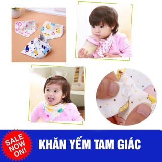 Khăn yếm cottoncho bé có nút bấm