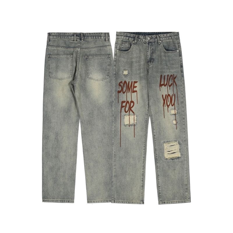 Quần Jean Rách Dáng Bút Chì Phong Cách Hip Hop Mới 2023 Cho Nam