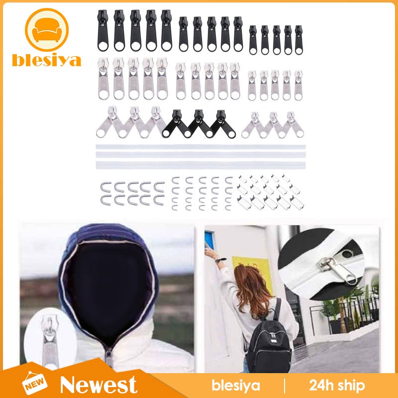 Bộ đầu khóa kéo 87 món thông dụng dễ kéo để tự sửa chữa dây khóa kéo quần áo/ vali hành lý/ áo khoác/ balo