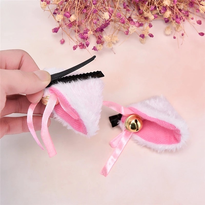 1 Cặp Kẹp Tóc Hình Tai Mèo Dễ Thương Phong Cách Lolita