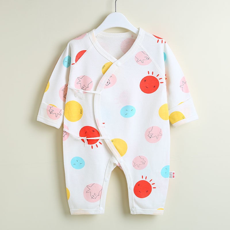 Bộ Áo Liền Quần Vải Cotton Da Lộn Thời Trang Xuân Thu Cho Bé Sơ Sinh