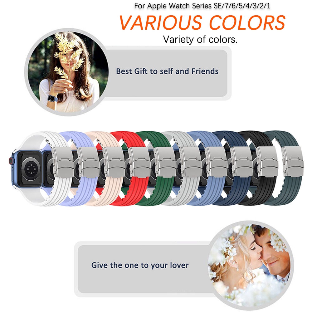 Ninki Dây Đeo Bằng Silicone Mềm Dành Cho Đồng Hồ Thông Minh Apple Watch Series SE / 8 / 7 / 6 / 5 / 4 / 3 / 2 / 1 38mm 40mm 41mm 42mm 44mm 45mm
