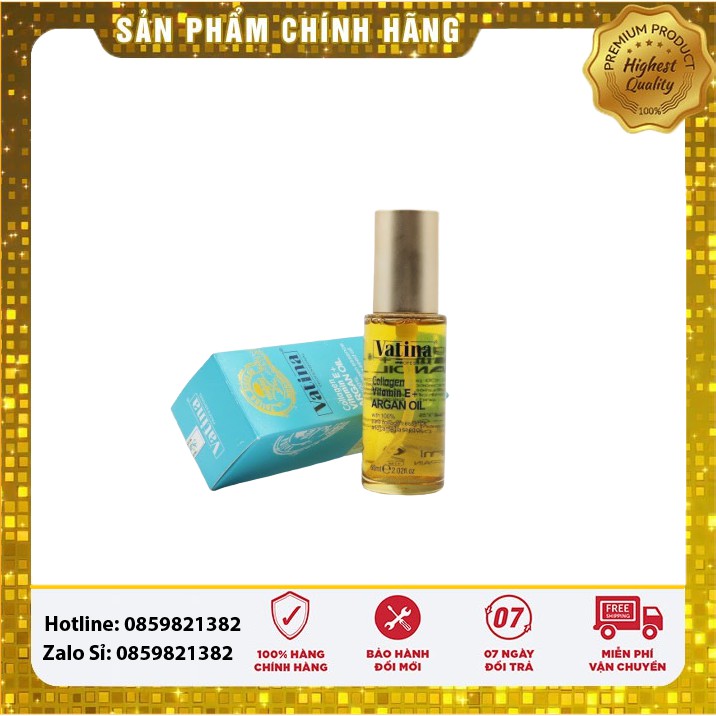 [ VATINA ] TINH DẦU DƯỠNG TÓC VATINA ARGAN OIL VITAMIN E+ COLLAGEN 60ML | BigBuy360 - bigbuy360.vn