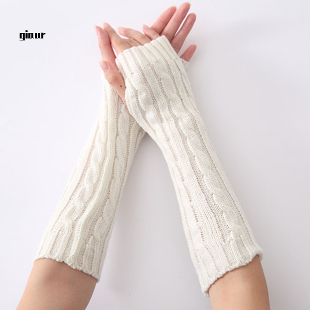 Giaurz Găng tay giữ ấm dày dặn mềm mại màu trơn cho nữ lái xe