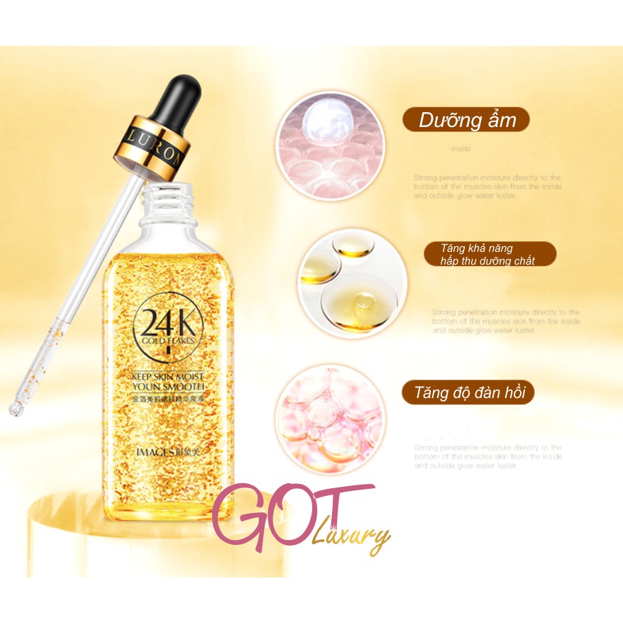 Serum Dưỡng Da Tinh Chất Vàng 24k Images Gold Flakes Giúp Da Căng Mướt Trắng Da Chống Nhăn Chống Lão Hóa