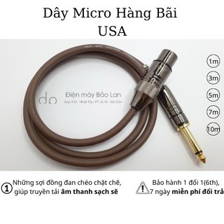 Dây Micro Hàng Bãi USA , Chống Nhiễu Cao Cấp , Màu Nâu , Bảo Hành 6 Tháng