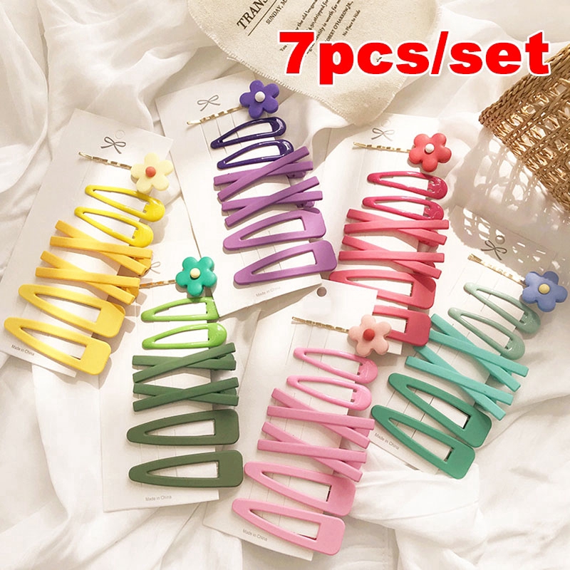 Set 7 Kẹp Tóc Màu Sắc Đáng Yêu Cho Nữ