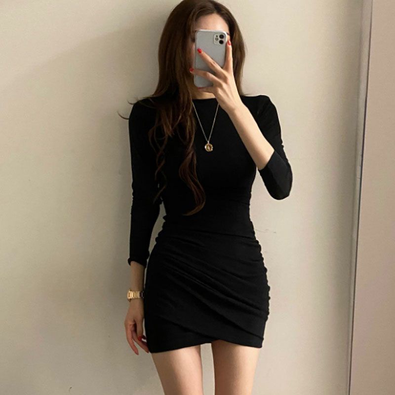 COZOK Đầm Tay Dài Dáng Ôm Thời Trang Quyến Rũ Cho Nữ