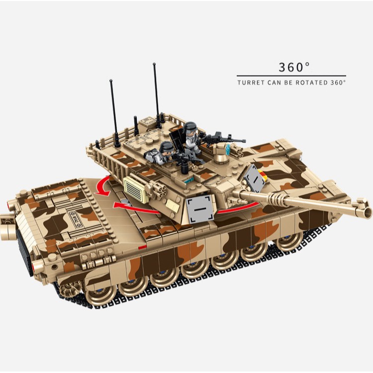 Bộ Đồ Chơi Lắp Ghép Kiểu LEGO Mô Hình Xe Tăng M1A2 ABRAMS PANLOS 632010 Với 1630 Chi Tiết