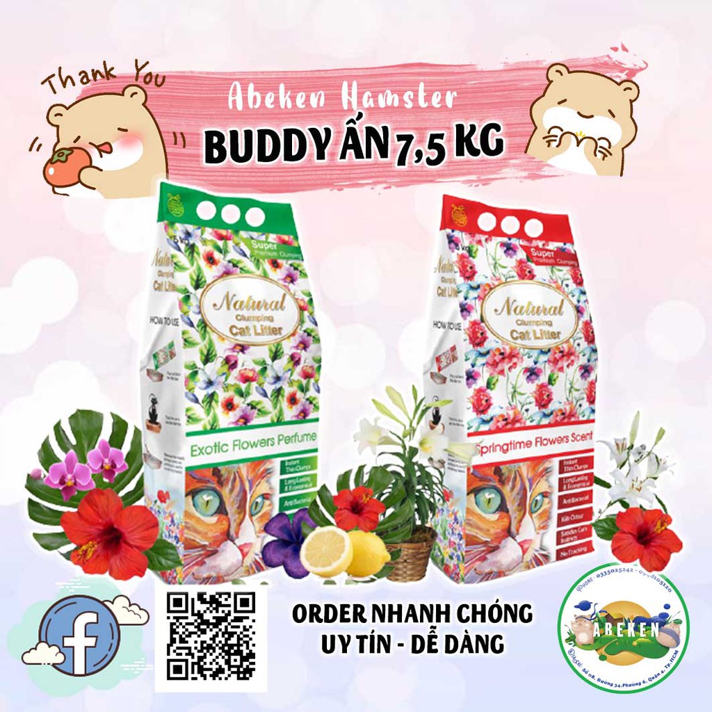 Cát nâu Ấn Độ (Buddy Ấn) bao 7,5kg lót chuồng vệ sinh cho Hamster, Mèo...