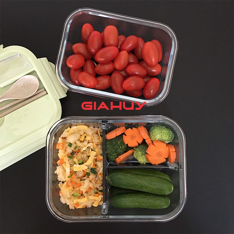 Hộp cơm thủy tinh, Hộp đựng thức ăn, thực phẩm siêu bền - Chia ngăn tự ghép bộ | BigBuy360 - bigbuy360.vn