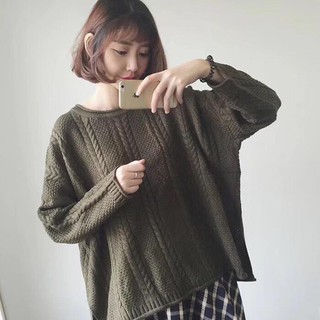 Áo len vặn thừng form rộng