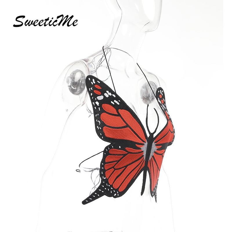 Áo hai dây cổ chữ V thêu hình bướm mới 2022 | BigBuy360 - bigbuy360.vn