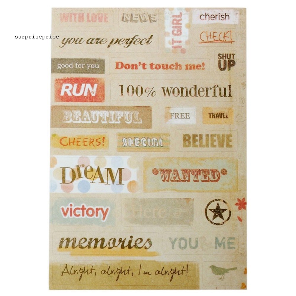 Set 6 tờ hính dán giấy phong cách cổ điển trang trí thủ công đa dụng