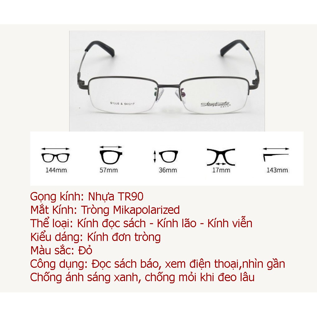 Kính lão thị trung niên đọc rõ và sáng AKITA gọng TITANIUM tròng Mikapolarized Nhật bản cao cấp