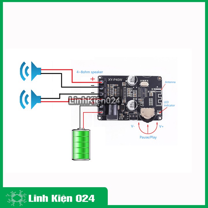 Module Khuếch Đại Âm Thanh Bluetooth Stereo 30W/40W Công Suất Cao XY-P40W