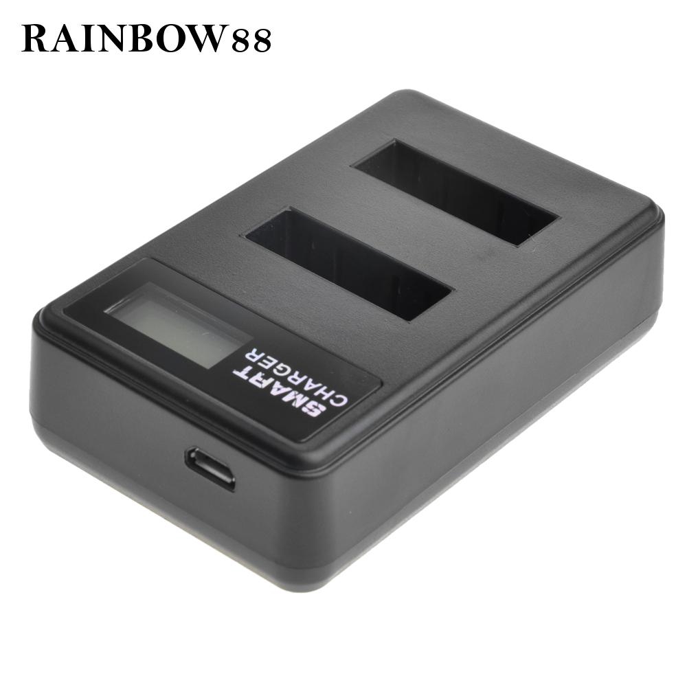 Bộ sạc Pin máy ảnh 2 ngăn NP-BX1 màu đen với giắc cắm USB cho Sony RX100 HX90V HX300 HX400V RX1 WX300 WX350 AS30V