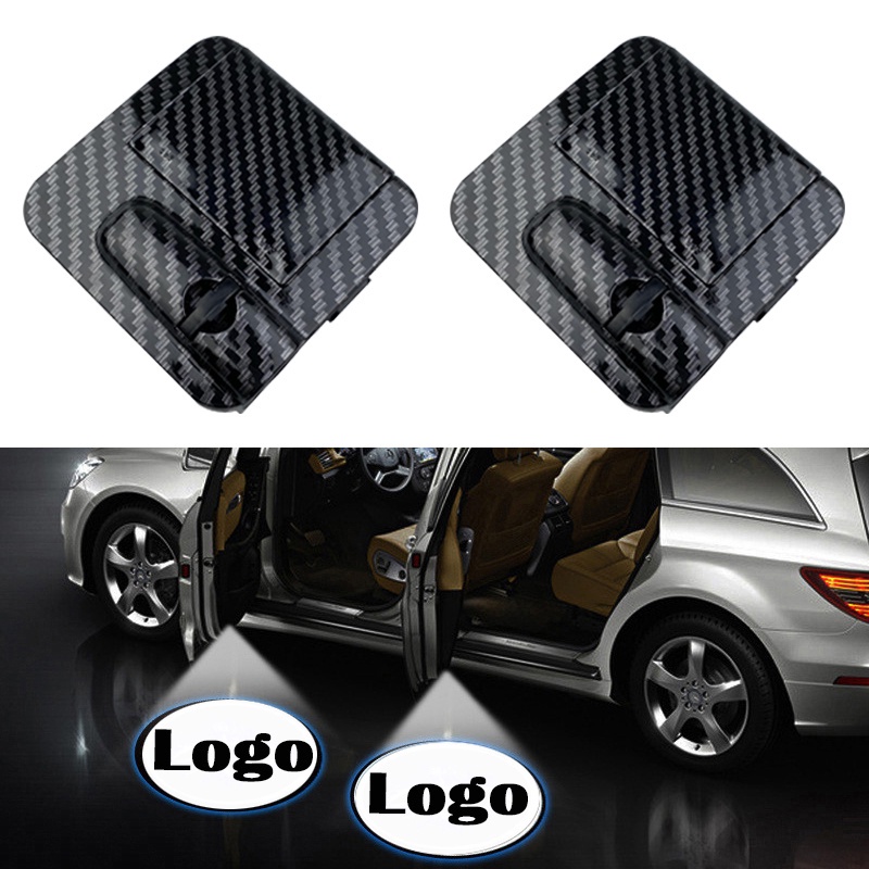 Bộ 2 Đèn Led Laser Không Dây Hình Ma Trang Trí Cửa Xe Hơi