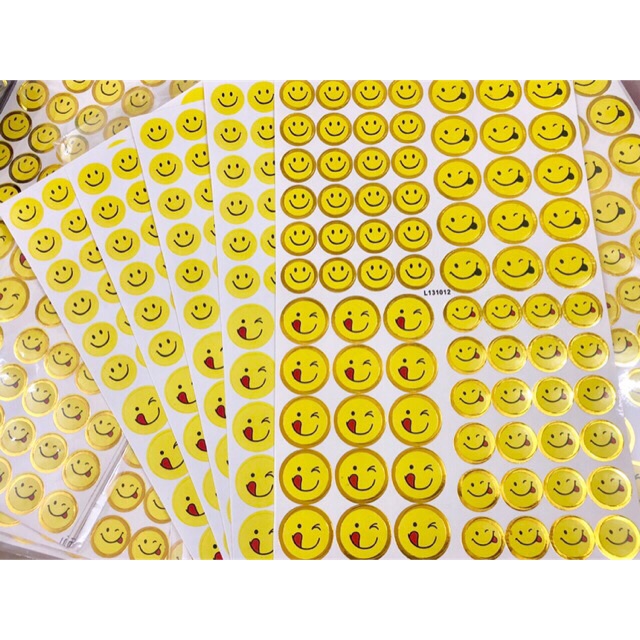 Sticker Emoji đáng yêu (1 sét 12 tấm) - Sticker trang trí sổ sách/ góc học tập