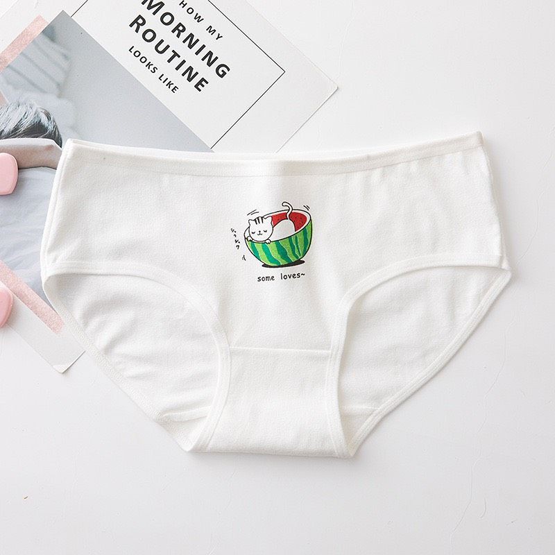 [Mã 12FASHIONSALE1 giảm 10K đơn 50K] Quần lót nữ cotton cao cấp nâng mông thông hơi in hoạ tiết dưa hấu đáng yêu QLU15 | BigBuy360 - bigbuy360.vn