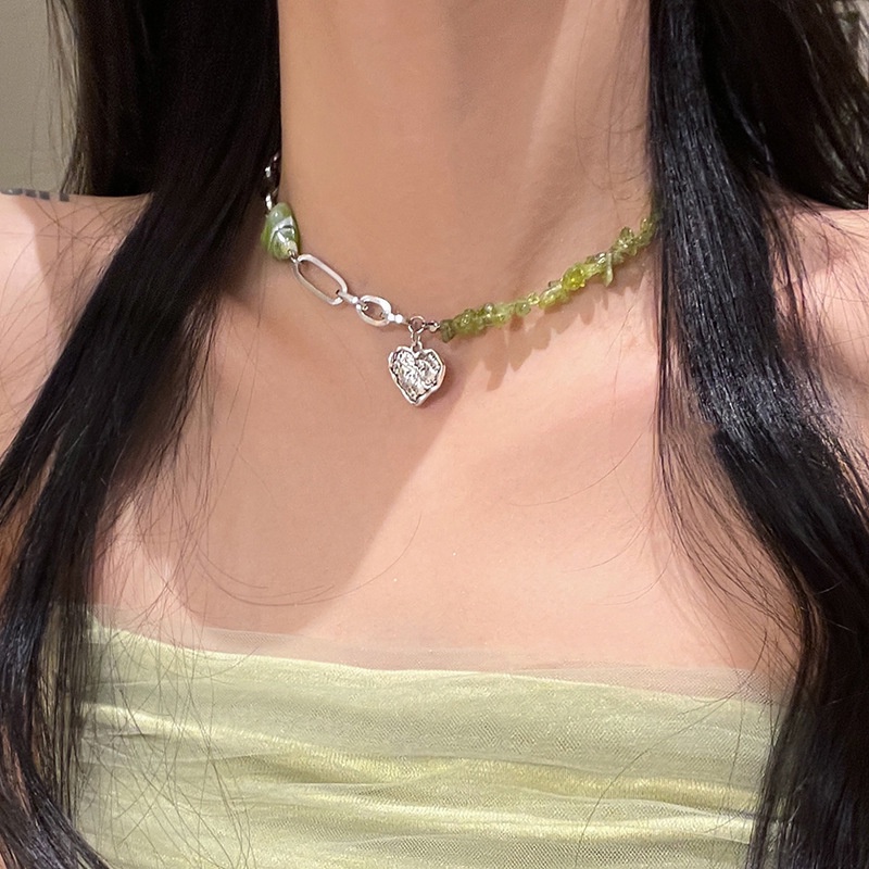 Vòng cổ Mặt Hình Trái Tim Đính Đá Pha Lê Thanh Lịch Cho Nữ