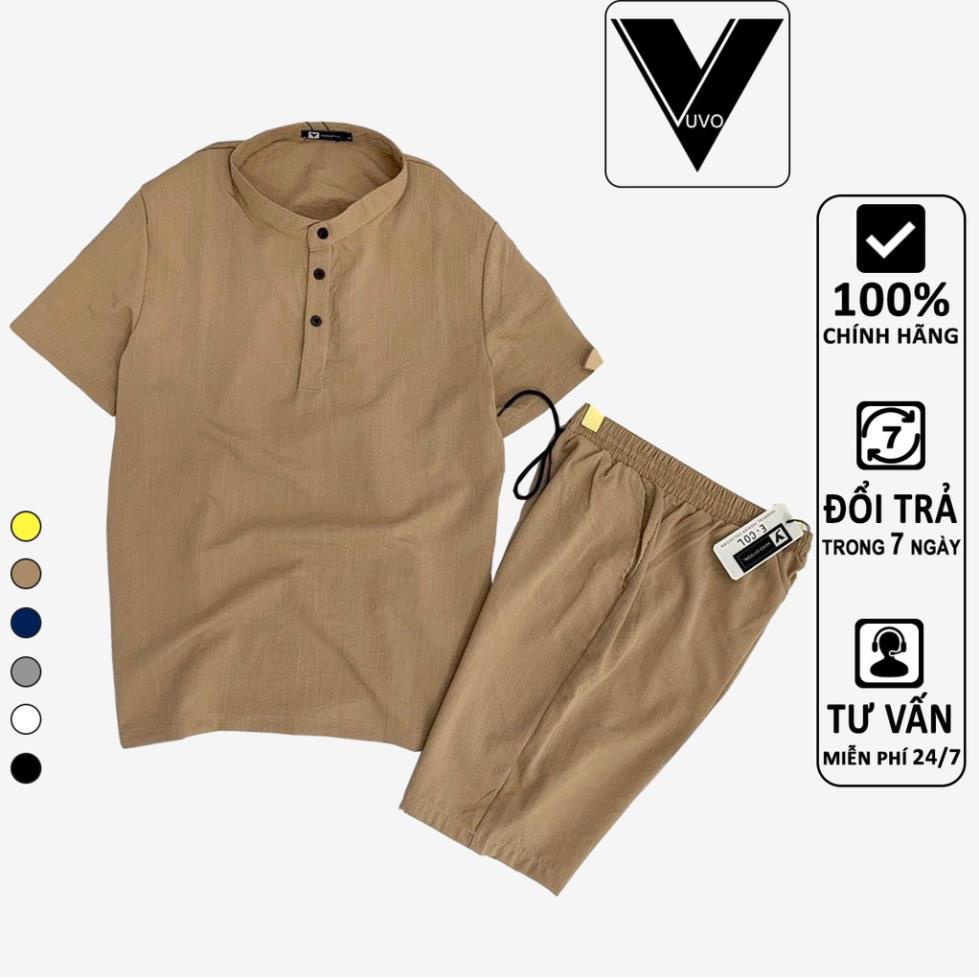 Bộ Quần Áo Đũi Nam Thương Hiệu Vuvo Official Đủ Màu Đủ Size Chất Vải Đũi Thái Mềm Mịn Mát *