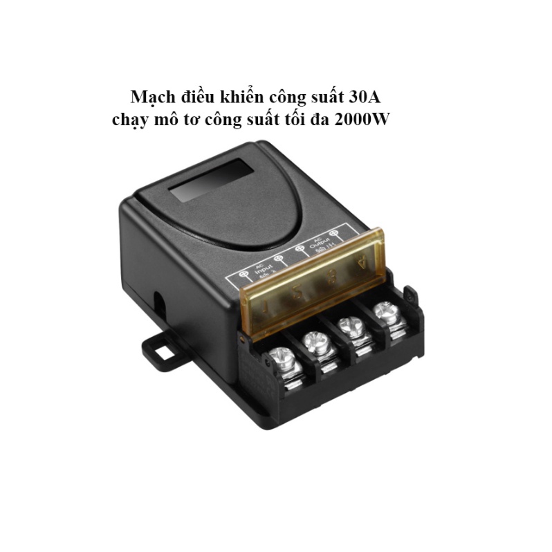 Bộ công tắc điều khiển từ xa RF 100m/ 220v/3000W đen - Dùng khiển máy rửa xe ,máy bơm nước...,sóng RF xuyên tường