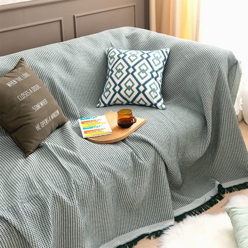 Tấm trải ghế sofa 1/2/3/4 chỗ ngồi bằng vải cotton chống trượt trang trí tiện dụng