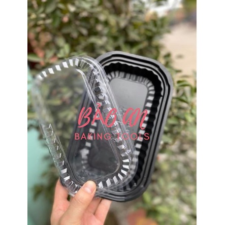 Hộp nhựa chữ nhật đựng bánh/thực phẩm (set 10)